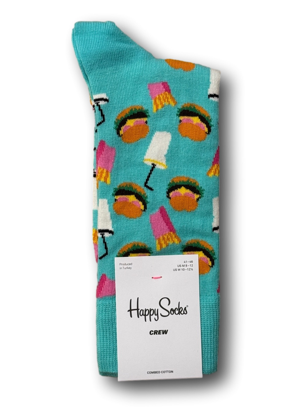 3/$18 Burgers, Fries, & Milkshakes Funny Novelty Crew Socks - NWT